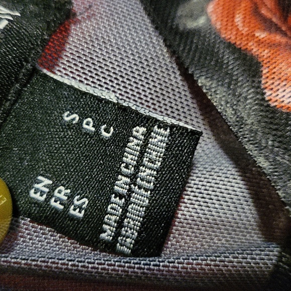 Streetwear Society Black and Red Floral Long Sleeve Top - Picture 7 of 7